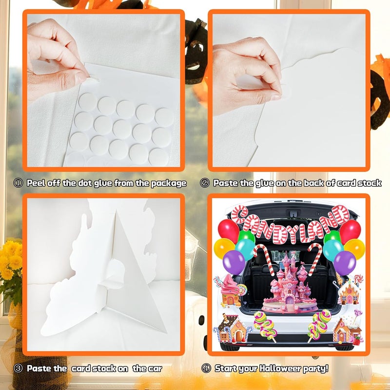 DreiPanda Halloween Trunk or Treat Candy Land Decorations Kit with Whole Piece Sweet Candy Land Lollipop Balloons Tassel for Suv Car Archway Garage Door Haunted House Party Decoration - Image 3